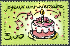 TIMBRE France 1999 N° 3242** (  joyeux anniversaire ) TBE