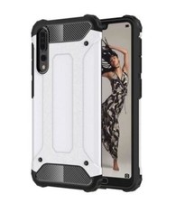 White Black Hybrid Case for Huawei P20 Phone - Heavy Duty Hard Cover USA & Fast!