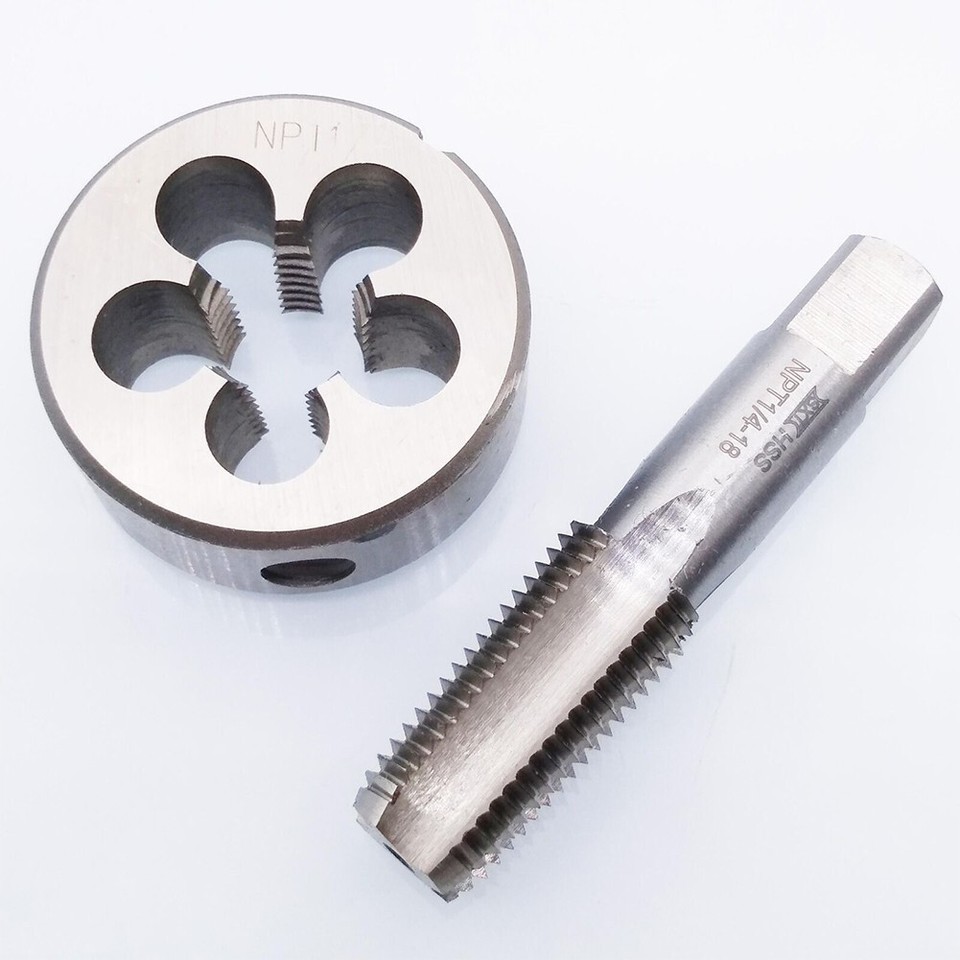High Performance HSS 1/4 18 NPT Tap and Die Set for Efficient Thread