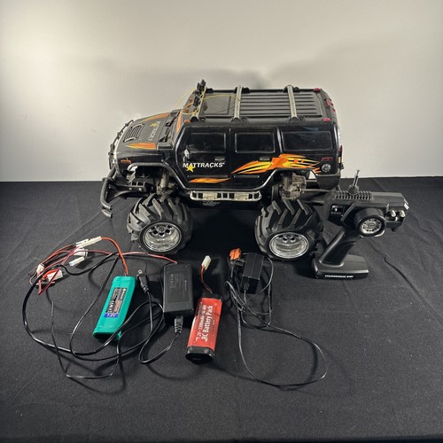 H2 HUMMER Crawler 18" Mattracks RADIO SHACK RC 1:8 Complete Works W Remote Extra