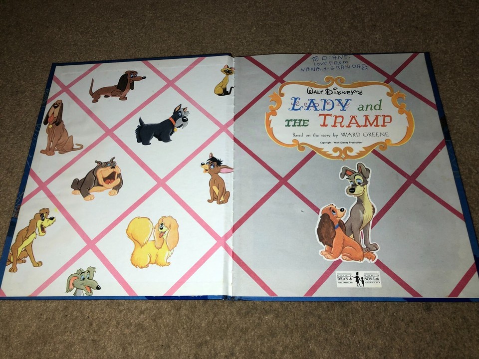 Walt Disney's THE LADY AND THE TRAMP vintage 1950s children's book eBay
