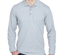 Personalized Men's Golf Polo Shirts Long Sleeve Grey Casual Work Sport