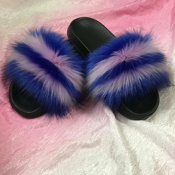 Cozy Faux Fur Slide Slippers–Women’s Fluffy Open Toe Slipper-Soft Plush Comfort - Image 3 of 4