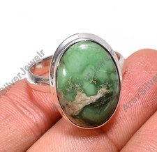 Natural Variscite Gemstone Ring 925 Sterling Silver Handmade Statement Ring