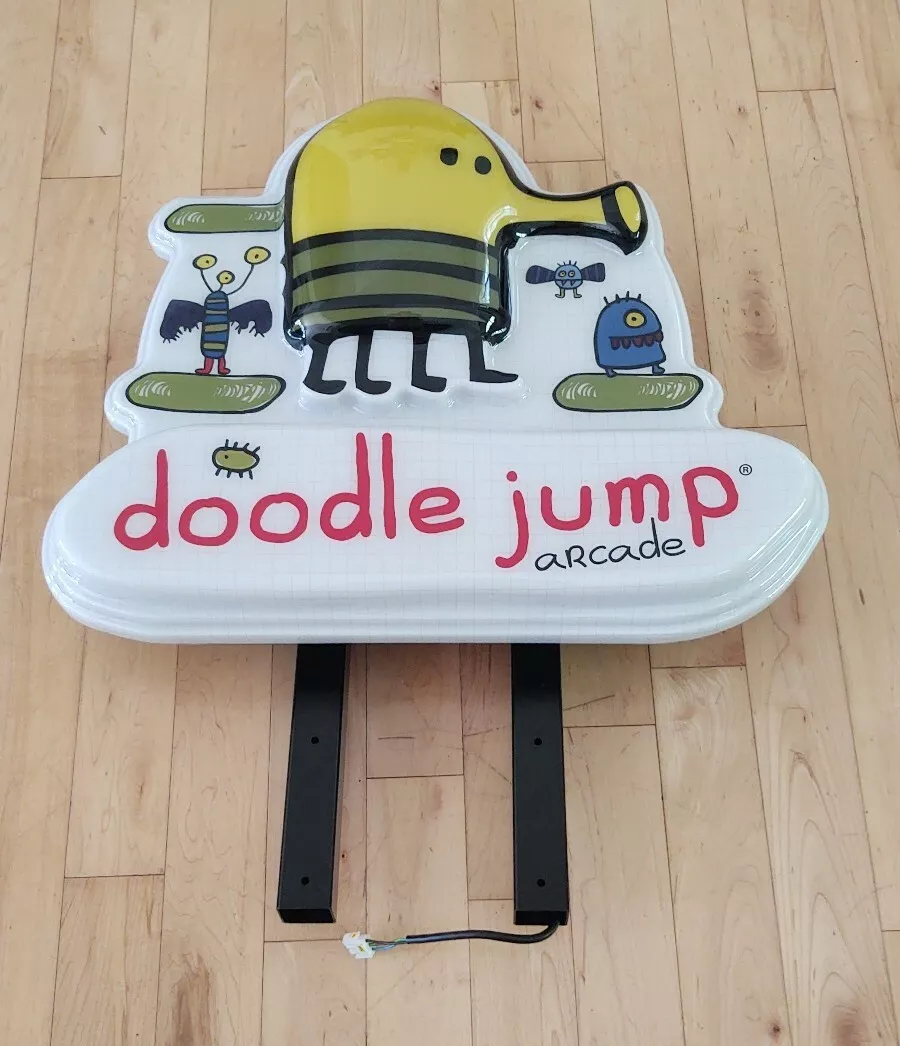 Doodle Jump ICE Arcade Game Cabinet Lighted Header Topper Lit Sign