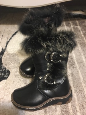 NWT Baby Girl Leather Sheep Skin Lined Boots Size 