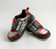 NEW Marvel SPIDER-MAN Light-Up Black  Silver Toddler Boys Size 5 Athletic Shoes