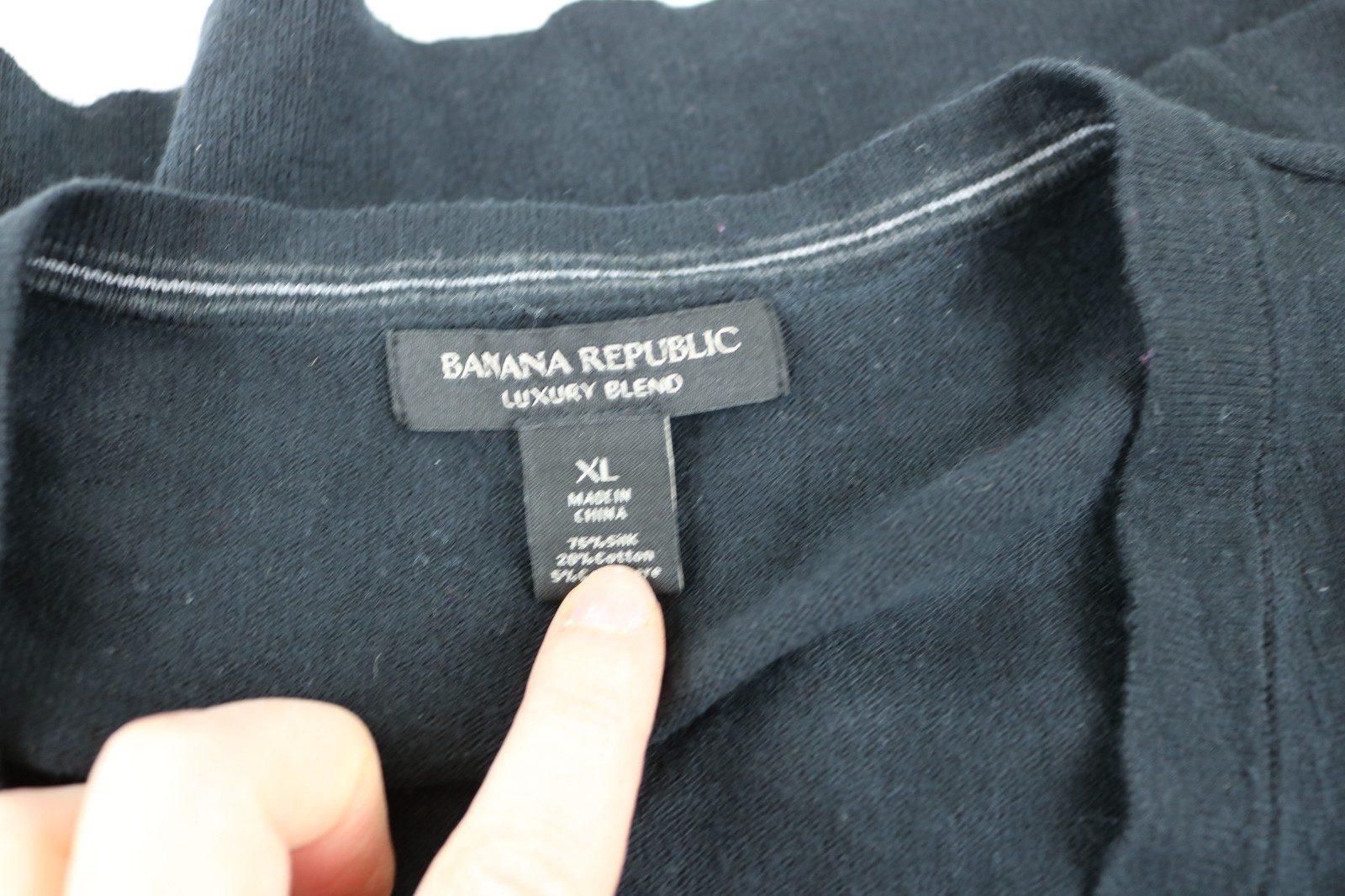 banana republic sz XL luxury blend silk long sleeve sweater black cashmere image 2