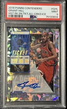2018-19 Contenders Grant Hill Historic Rookie Ticket Cracked Ice Auto /15 PSA 9