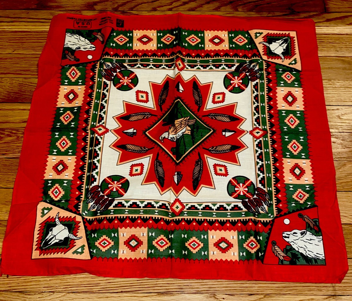 Paris Accessories Native American Print Bandanna 100% Cotton