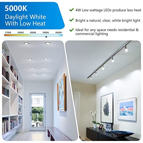 GU10 LED Light Bulbs, 50 Watt Halogen Equivalent, Daylight White 5000K, 450 L...