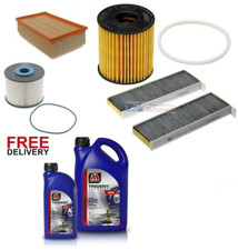 FOR PEUGEOT 5008 2.0 HDi OIL AIR FUEL POLLEN FILTER ENGINE OIL 6L SERVICE KIT