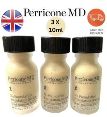 3 x 10 ml PerriconeMD No Foundation Serum Broad Specturm Match individuelle Töne