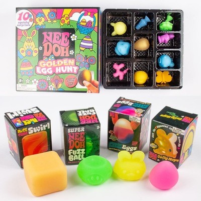 Nee Doh Nice Cube Super Solid Squish - NeeDoh Golden Egg Hunt Sensory Squeeze To