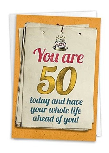 - 50th Milestone Birthday Greeting Card with 5 x 7 Inch You Are 50 B*tch