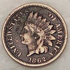 1862 Indian Head Cent - Penny - 1C - Grade F/VF - 14056