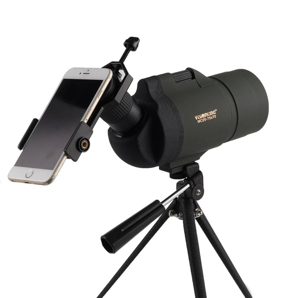 Visionking 25-75x70 Waterproof Spotting Scope Hunting Birdwatching Phone Holder - Image 2 of 4