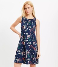 LOFT Floral Jersey Seamed Mini Dress Sz XS
