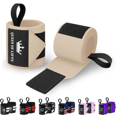 HeavyDuty Weightlifting Wrist Wraps with Thumb Loop   12 Inch Support