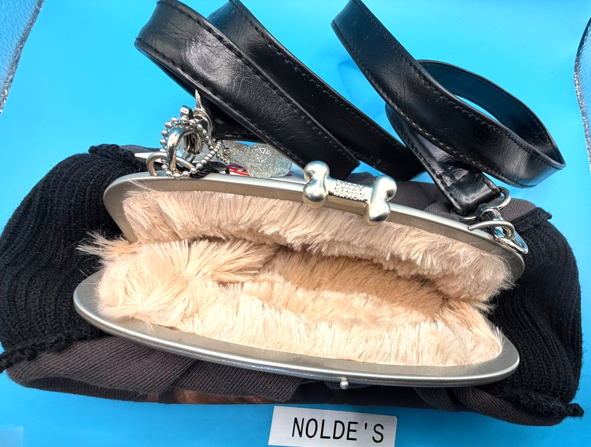 Fuzzy Nation Brown Dachshund Crossbody bag faux fur lined