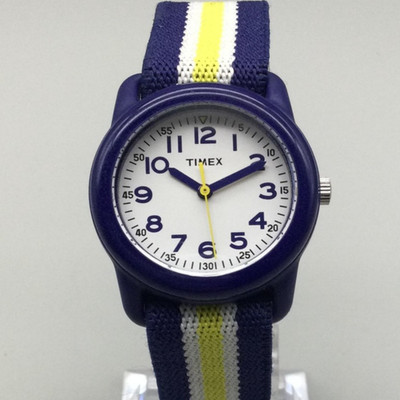 Timex Boys Watch 29mm White Dial Blue Yellow Nylon Band T7C58500 Kids