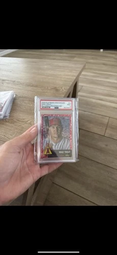 2022 Topps Chrome Platinum Anniversary Mike Trout #50 Red Toile /5 Psa 9