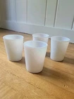 4 Vintage Opalelscent White Milk Glass Juice Tumbler Cup 3.5” Hazel Atlas