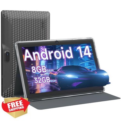 YQSAVIOR 7 inch Android 14 Tablet 8GB 32GB Black