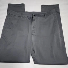 Bird Dogs Pants Men's 36x32 Gray Unlined Performance Golf Stretch Chinos Logo