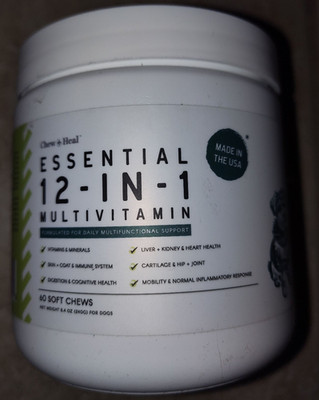 12-IN-1 MULTIVITAMIN FOR DOGS - 60 PUPPY & SENIOR DOG VITAMIN & SUPPLEMENT 6/28