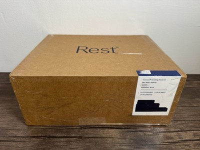 REST Evercool Cooling Sheet Set Queen Midnight Blue 4pc Open Box REST-ISS07Q