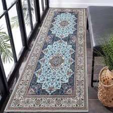 Runner Rug for Bedroom,2x6Ft Machine Washable Area Rugs,Vintage Non-Slip LowPile