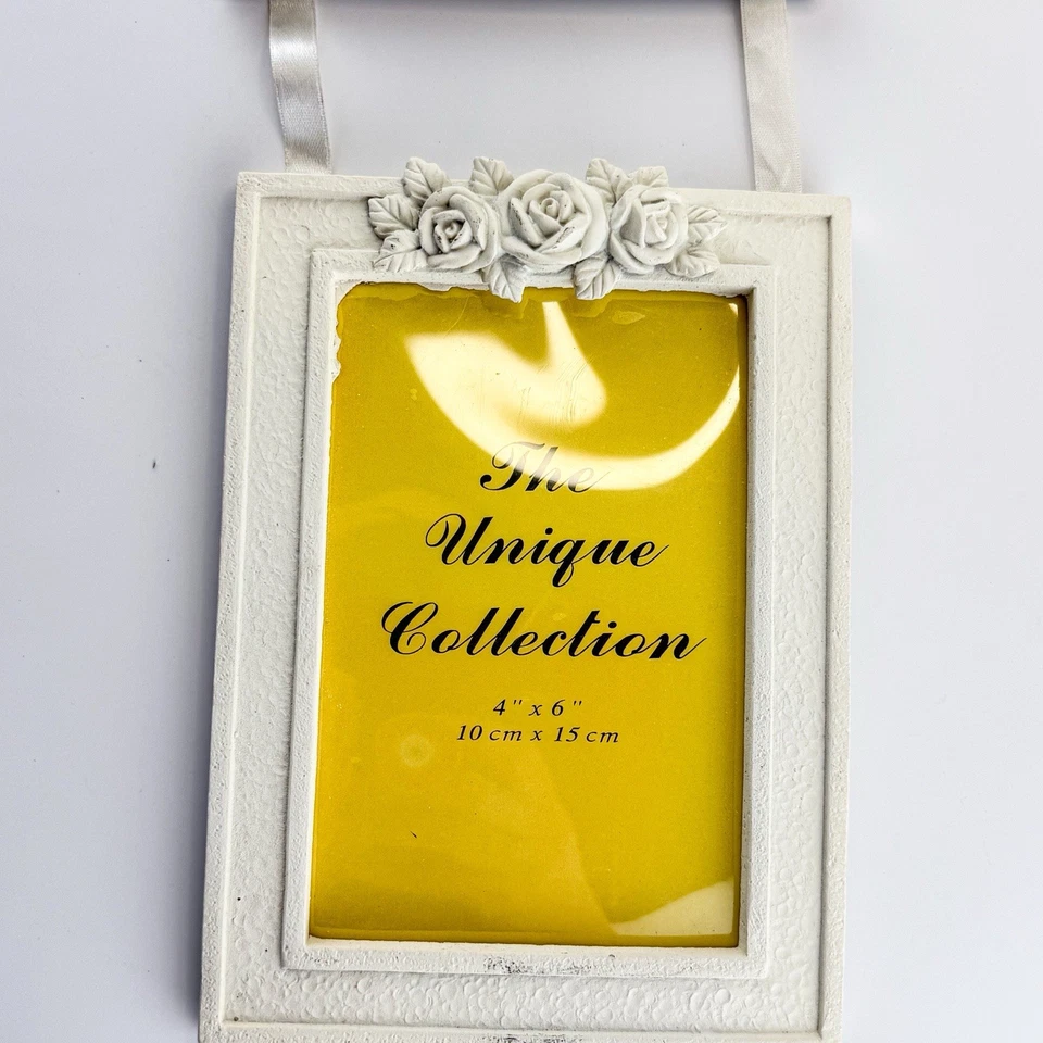 Porta-retrato vintage pendurado anjo 20” querubim duplo chique gasto - Imagem 3 de 4