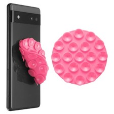 5 Pack Suction Phone Case, Round Double-Sided Suction Phone Grip, Pink