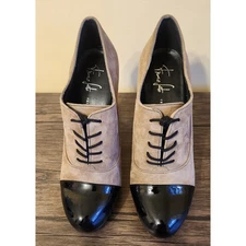 Franco Sarto Womens Taupe Suede Cap Toe Lace Up High Heel Booties 8.5M NEW