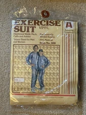Vintage 1982 Academy Broadway Vinyl Exercise Suit Unisex Size Large NEW Sealed