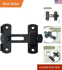 Elegant 4-Inch Matte Black Stainless Steel Gate Latch - Anti-Theft Safety Lock