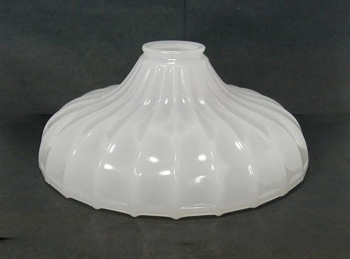Industrial Sheffield Clam Broth Glass Light Lamp 10 ¼” Shade 2 ¼” Fitter Pendant