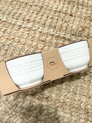 STAUB Ceramic Prep Bowl Set, 2-piece, White，9cm-0.2L-3.5 -0.25Qt