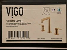 VIGO Sterling VG01304MG 3-Hole Widespread Bathroom Faucet in Matte Brushed Gold