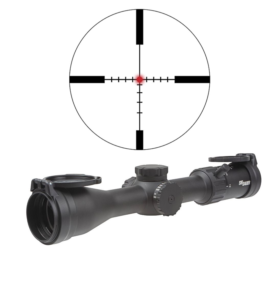 Sig Sauer Whiskey4 Illuminated 30MM SFP Scope 3-12x44MM BDC-1