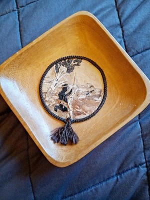 Australische Melaleuca Rindencollage auf kleiner Holzschale - Handarbeit von Viola SALE