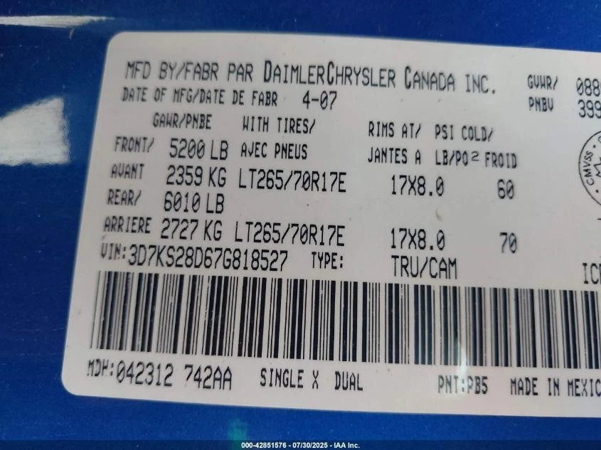 Used Hood fits: 2007 Dodge 2500 PICKUP Grade B Foto 4 de 4