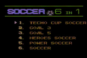 TCL J-League Soccer, 6-in-1 Famicom Famiclone Dendy China Football cartridge NES