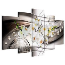 Artgeist Wandbild 5 tlg Groß Wohnzimmer Leinwand Bilder Vlies Blumen Orchideen