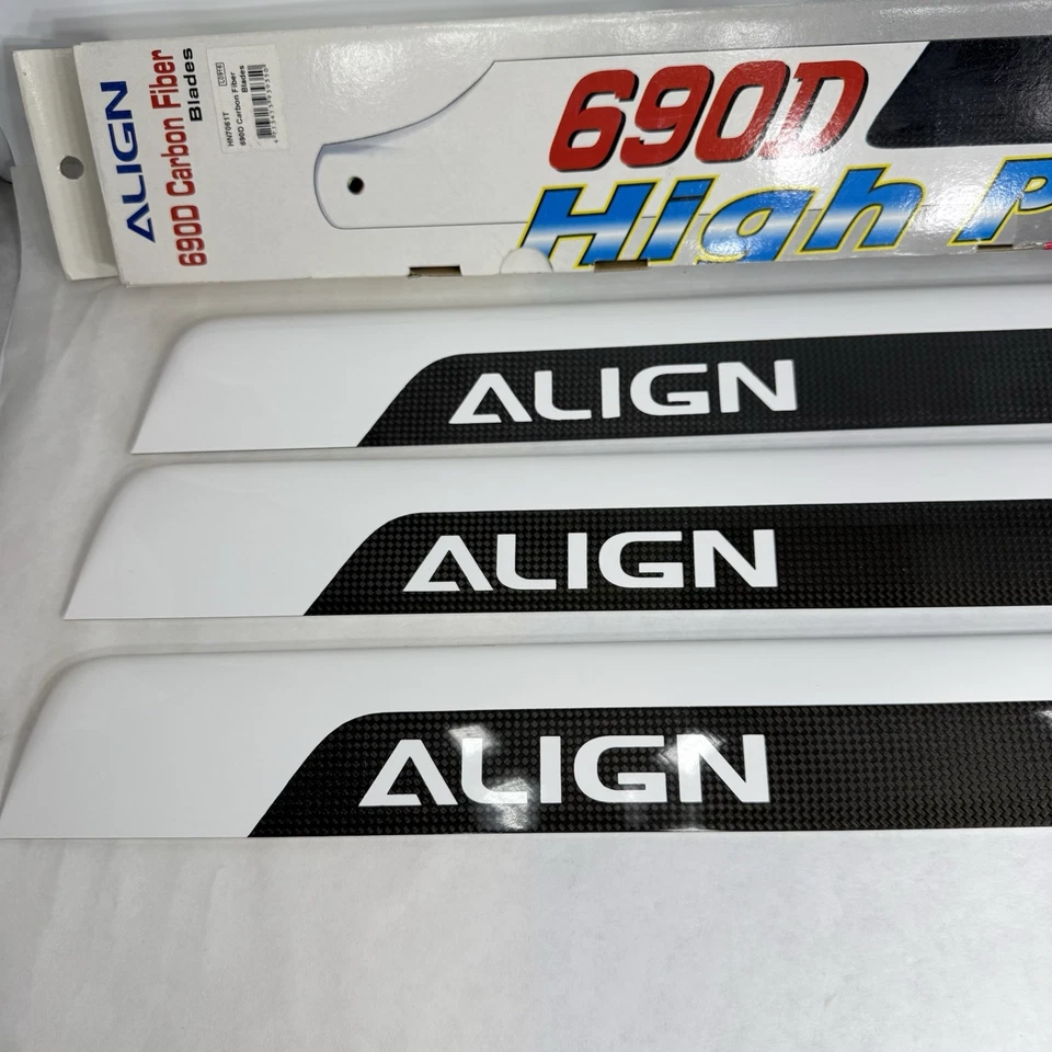 Paquete de 3 cuchillas principales para helicóptero RC de fibra de carbono Align 690D 690 mm Foto 2 de 4