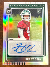2025 Optic Football BRADY COOK Auto Silver Prizm Rookie Card #SSH-BC Jets