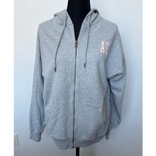 American Eagle Outfitters Full Zip Hoodie Sweatshirt Gray Sporty Women M