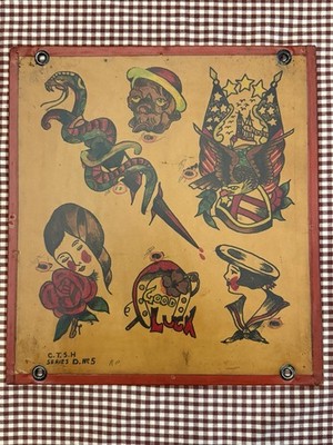 Original CTSH Bill Moore Chicago Tattoo Supply House Tattoo Flash Art 1930s 40s