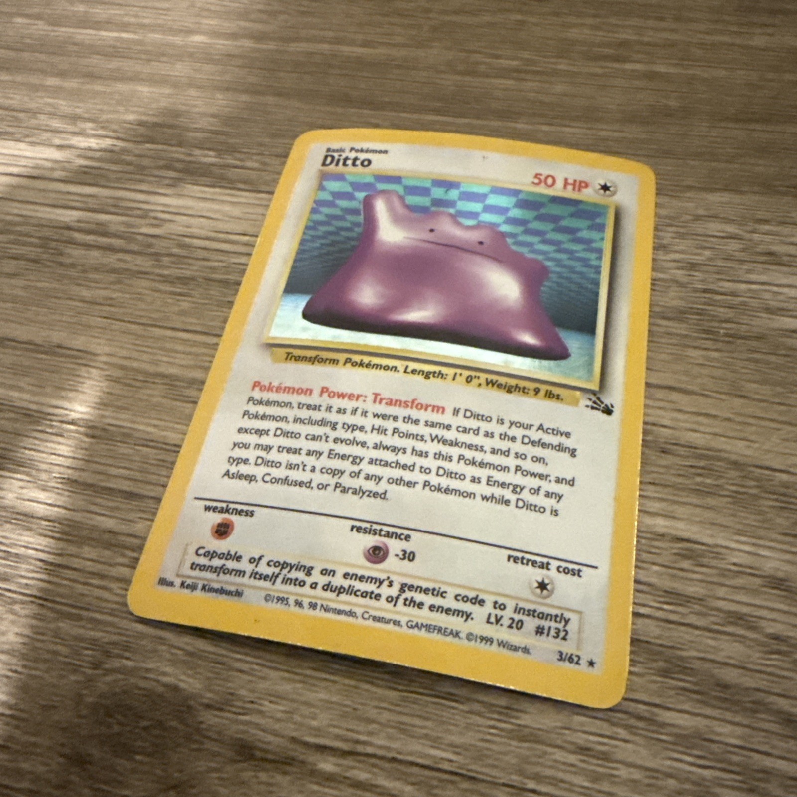 Ditto 3/62 Holo Rare Unlimited Fossil Pokemon English NM